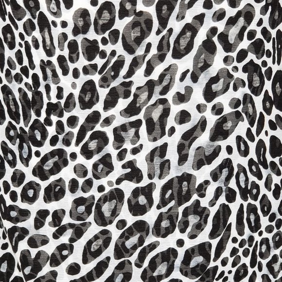 212 Collection Black White Animal Leopard Print Drape Neck Top Size S - Picture 4 of 14